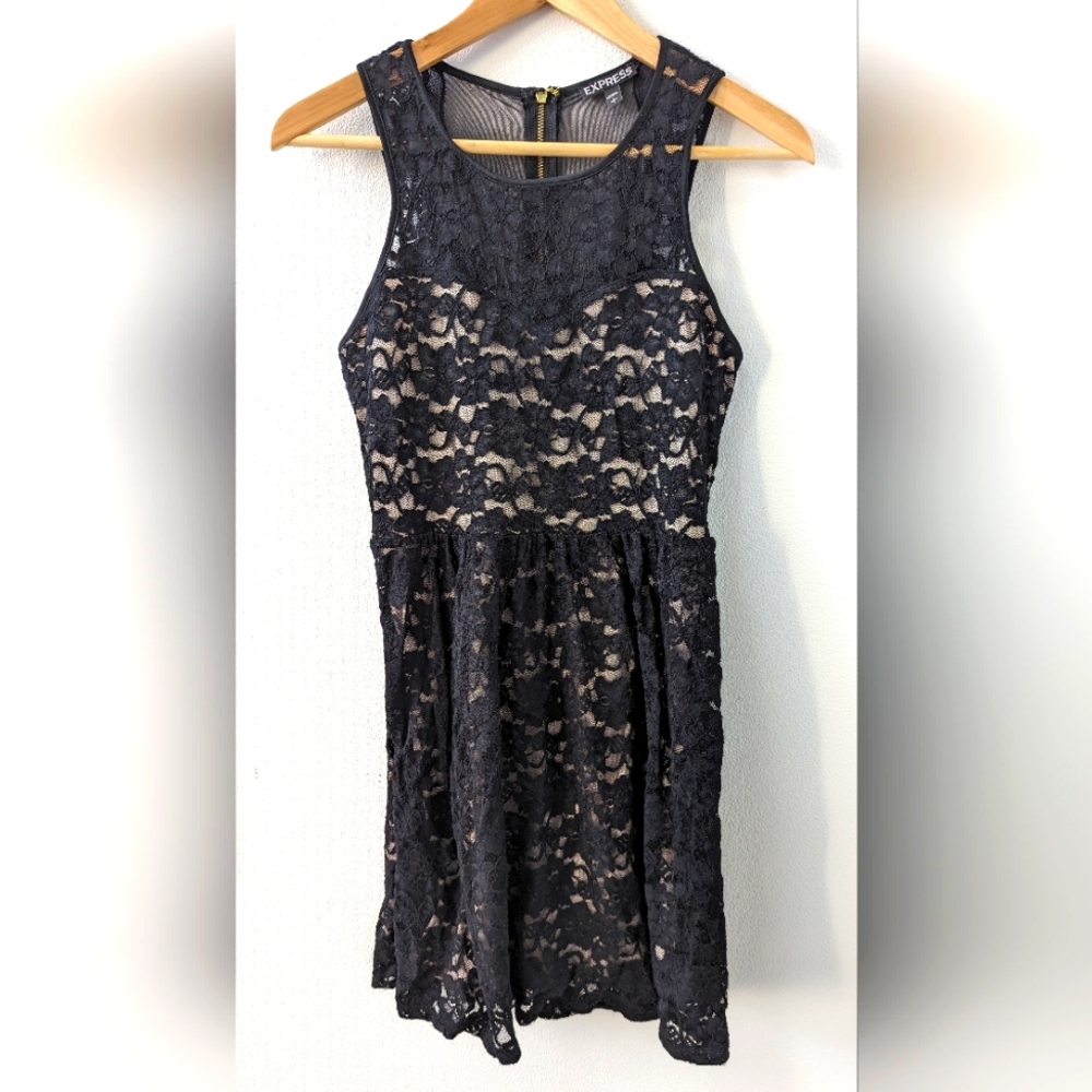 Express black lace dress, small